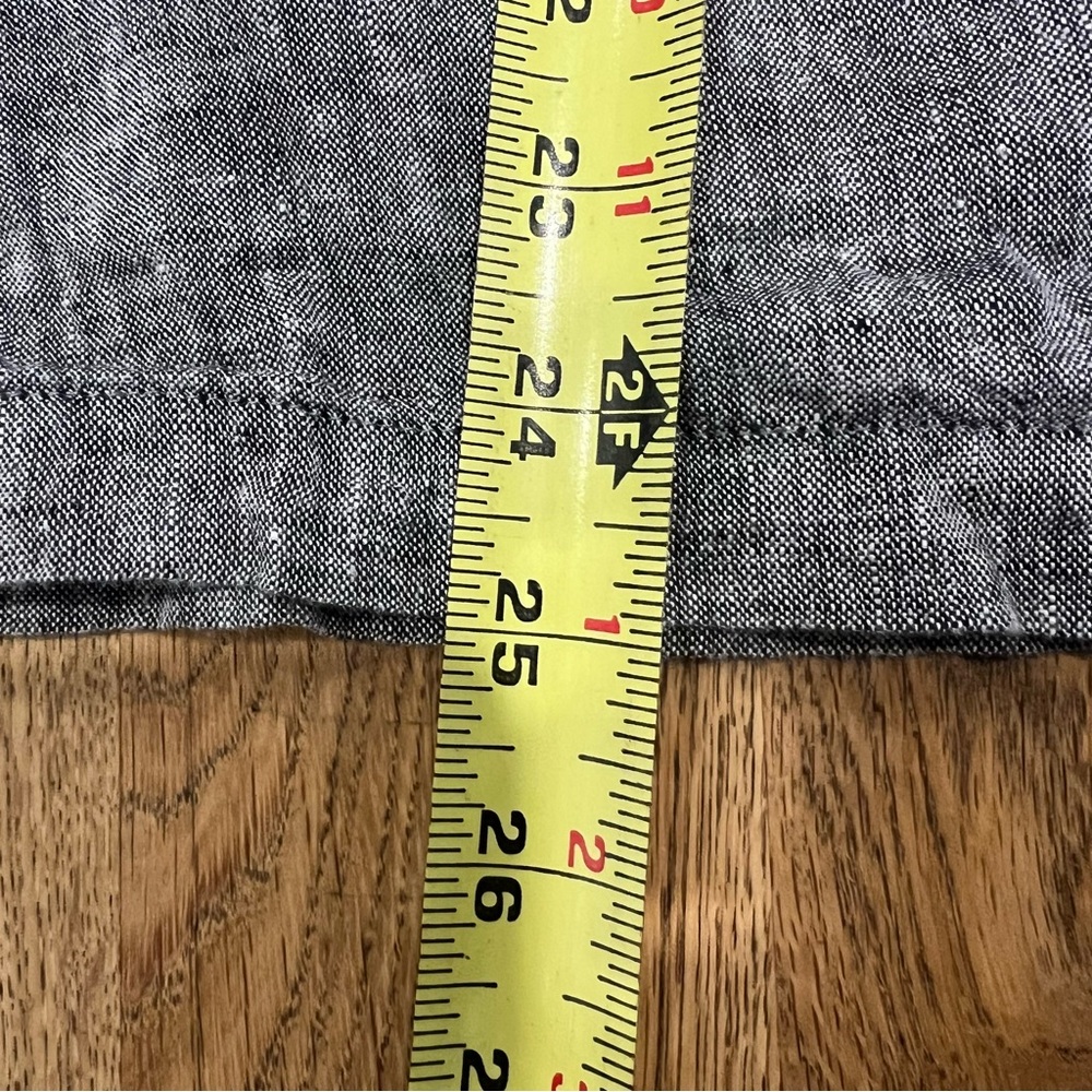 Flax sleeveless v neck tank top shirt gray salt and pepper linen side slits 1G - Picture 11 of 12